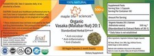 ORGANIC Vasaka 20:1 Extract Capsules Malabar Nut Adhatoda Vasica No Filer India