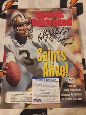 BOBBY HEBERT NEW ORLEANS SAINTS SIGNED SPORTS ILLUSTRATED OCT 7,1991 PSA DNA COA