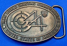 Vintage 1996 44 Wold Shooting Championships United States Of America Belt Buckle