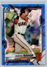 2021  Bowman Chrome #BCP-18 Hunter Bishop Sapphire GIANTS