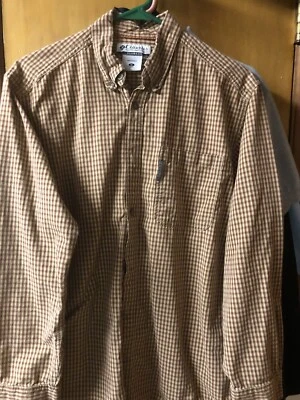 Columbia Brown Plaid Button Down Long Sleeve Dress Shirt Mens Medium Excellent! - Image 1 of 3