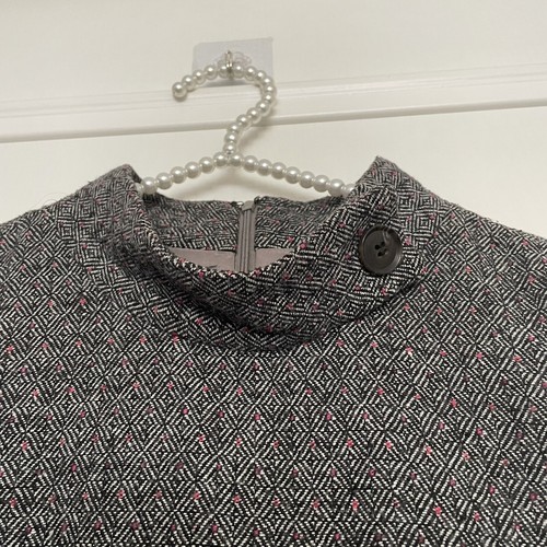 Kew Top 12 Formal Office Work Grey Herringbone Wool Blend Sleeveless Formal Vgc - Picture 2 of 9