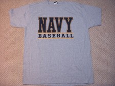NAVY BASEBALL SOUVENIR GRAY SHORT SLEEVED T SHIRT NEW 