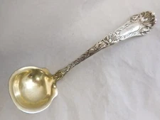 GORHAM POPPY 1902 STERLING SILVER CREAM SAUCE LADLE 5 5/8" MONOGRAM "S"