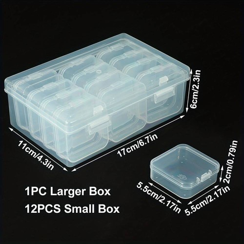 Mini Clear Plastic Small Box Case Screws Jewelry Bead Storage Container Travel - Picture 2 of 24