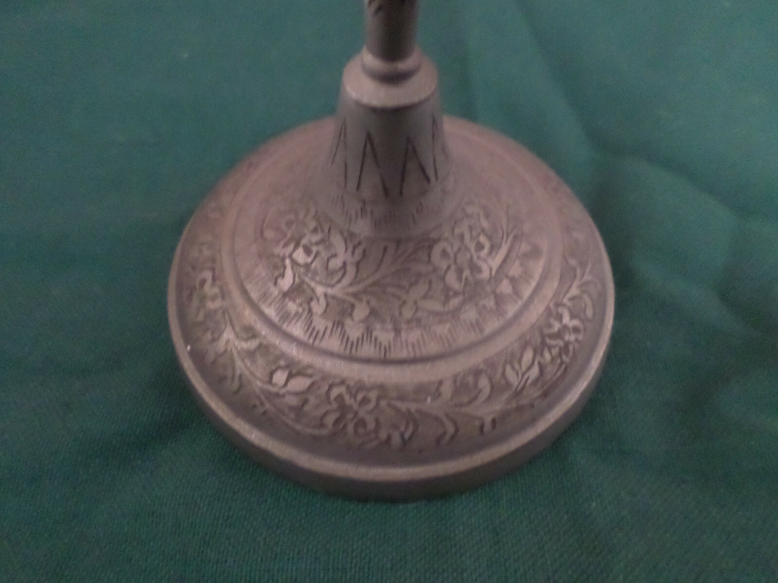 Vintage Z. Y. India World Gift Metal Etched Candelabra Tapered Candle