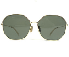 Celine Sunglasses CL40175U 30N Gold Geometric Frames with Green Lenses