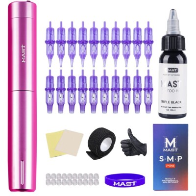Mast Tour Y22 Tattoo Kit Mast Pro Cartridges Inks Battery Power Supply
