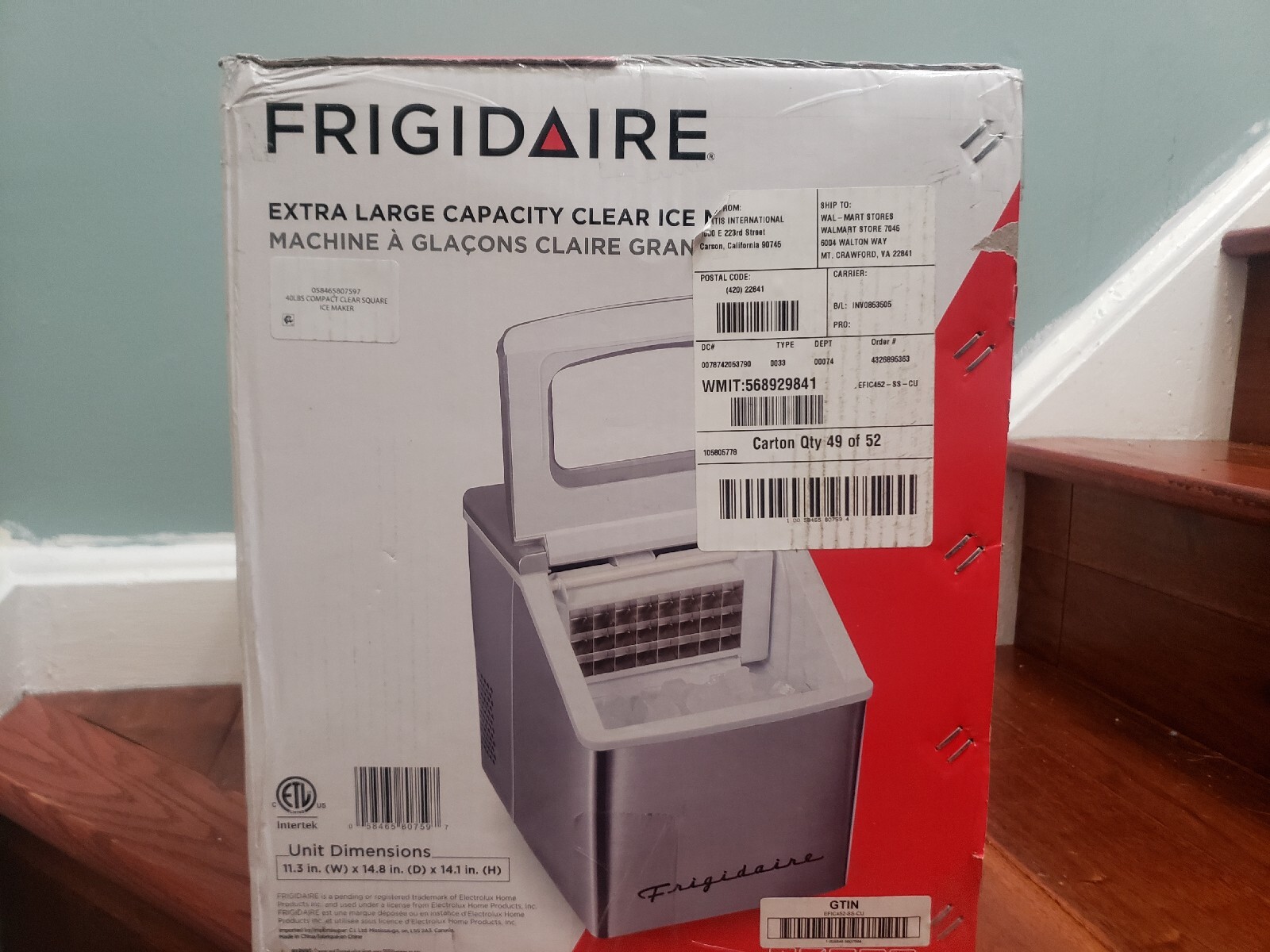 Frigidaire EFIC452 40 lb. Freestanding Ice Maker in Stainless Steel