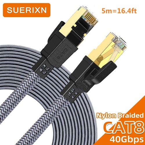 Ethernet Cable CAT8 40Gbps 2000MHz FFTP Network Nylon Braided RJ45 Patch Cord - 第 15/76 張圖片