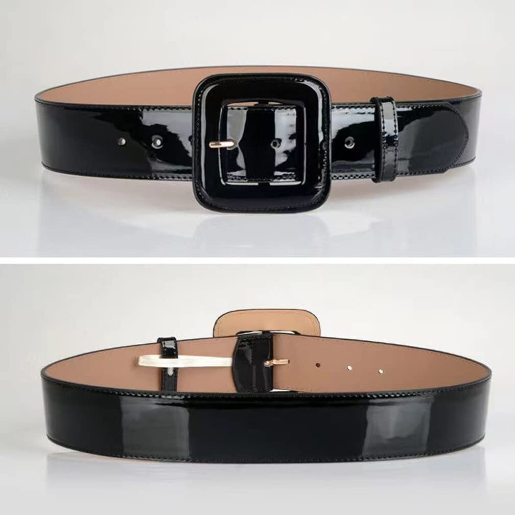 ANNULOYA Black Patent Leather Belt Women Plus Size Fashion  display picture 3