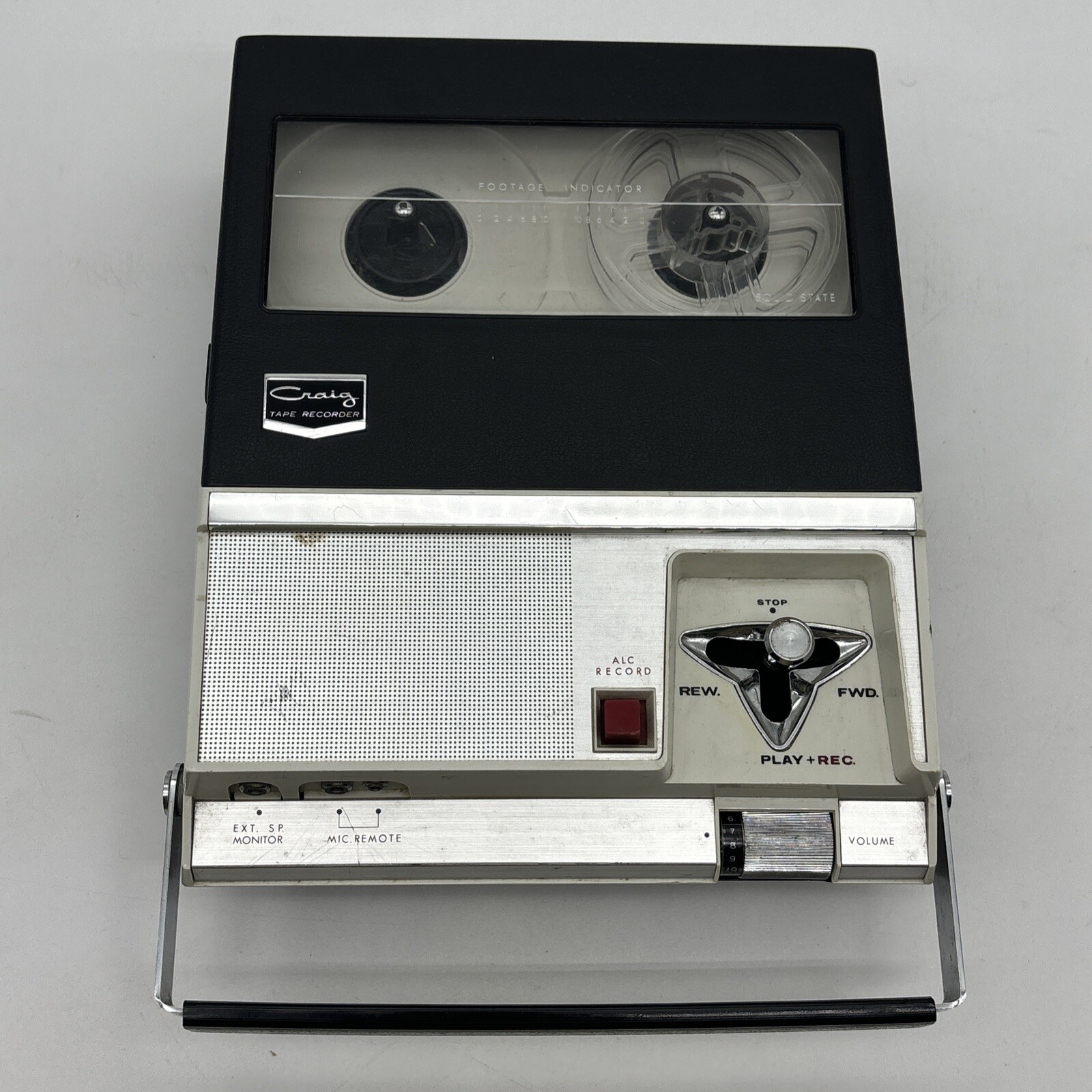 Vintage Craig Model 212 Portable Reel To Reel Tape Recorder Nonworking As-Is