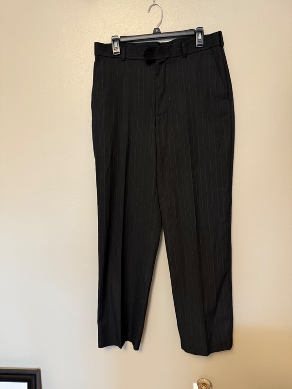 Mens Size 32x32  Black Pin  Striped Dress Pants by Alfani