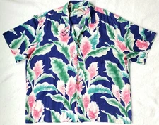 VINTAGE PARADISE FOUND RAYON HAWAIIAN SHIRT MEN'S SZ XL LUAU