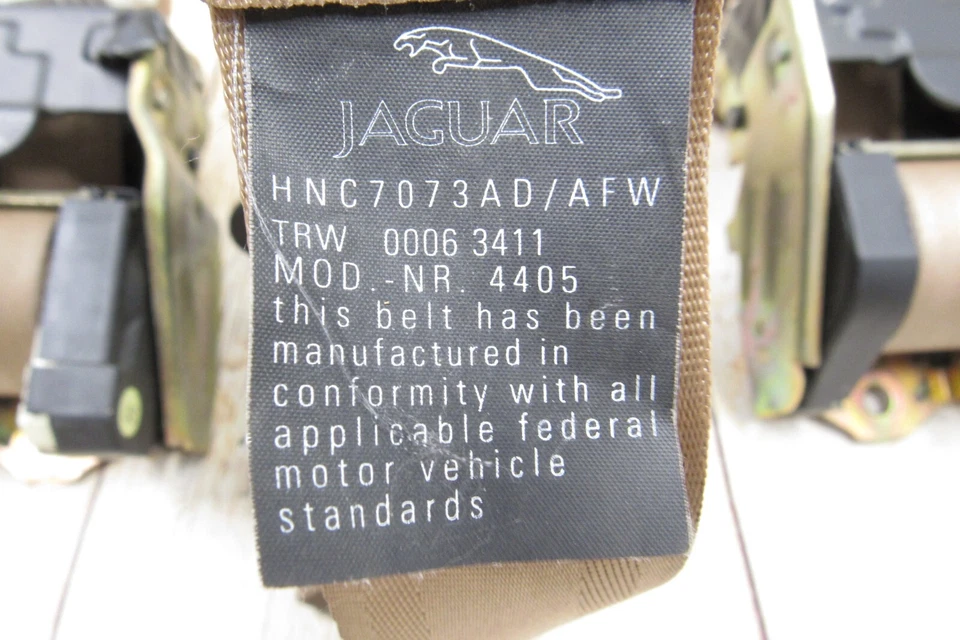 Jaguar XJ12 XJ6 1995-96-97 cinturón de seguridad retractor trasero conjunto 3 bronceado OEM USADO Foto 3 de 4