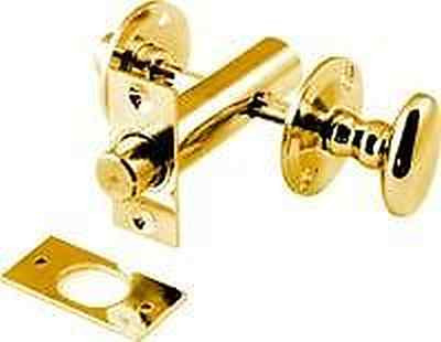 BRASS W/C TOILET BATHROOM LOCK DOOR LOCK BOLT THUMB TURN + EMERGENCY ...