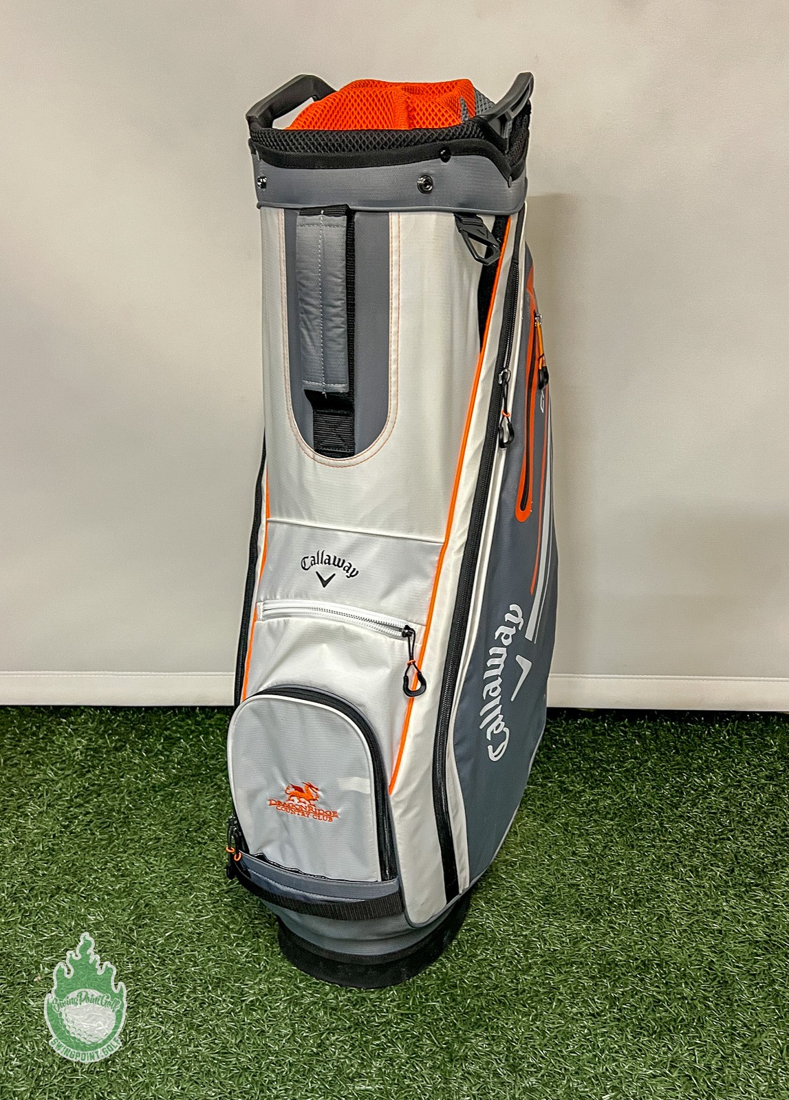 2023 Callaway CHEV 14 Way Golf Cart Carry Bag Grey/White/Orange DragonRidge CC