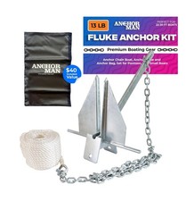 Anchor-Man Premium Boat Anchor Kit, Fluke Style Small Boat Anchor Kit, Includ...