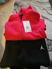 NWT Jordan Size 7 Red Zip Hoodie Black Sweatpants 2 Pc Set  Boys