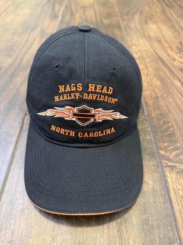 Harley Davidson Motorcycles Ball cap Hat NAGS HEAD North Carolina strap back Blk