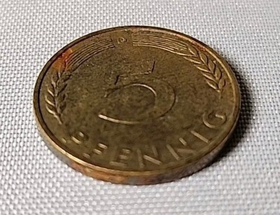 5 Pfennig Coin 1968 D Federal Republic of Germany (West Germany) Rare Collect