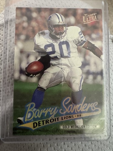 Barry Sanders [Gold Medallion] #G45 card from 1997 Ultra