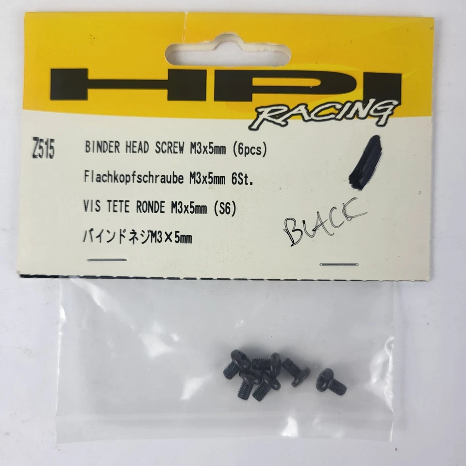 HPI Racing Binder Head Screw M3x5mm Black 18 pcs Part Number Z515 New - Image 2 of 4