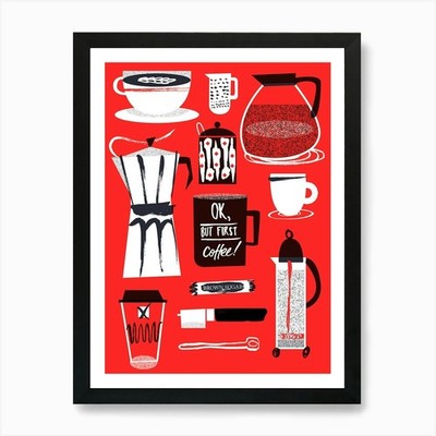 But First Coffee Kunstdruck gerahmt Wandbild Poster Leinwanddruck Bild