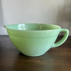 Vintage Fire King Green Jadeite Oven Ware Mixing Batter Bowl W Pour Spout Handle