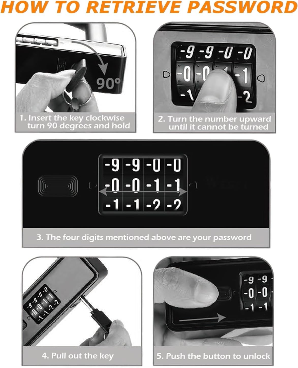 Bike U Lock,Heavy Duty 4 Digit Combo Lock w/ 6FT Cable,Mounting Bracket Included