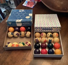 Vintage 1976 Aramith Bicentennial Edition 2 1/4" Cast Phenolic Pool Ball Set ++