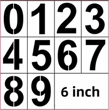 6 Inch Number Stencils Set - Reusable Plastic Templates 0-9 Painting