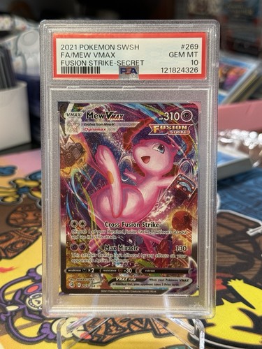 2021 Pokemon SWSH Fusion Strike Secret #269 FA Mew VMAX PSA 10 GEM MINT - Picture 1 of 2
