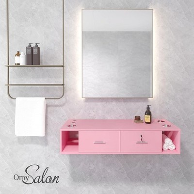 Wall-Mount Styling Station Salon Barber Beauty Equipment w/ Hair Dryer Holders