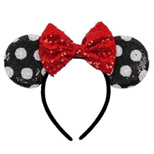 Mouse Ears Headbands for Women Groups Mouse Ears Shiny Bows for Birthday Them...