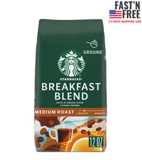 Starbucks Breakfast Blend, Ground Coffee, Medium Roast Hot or Iced Coffee, 12 oz