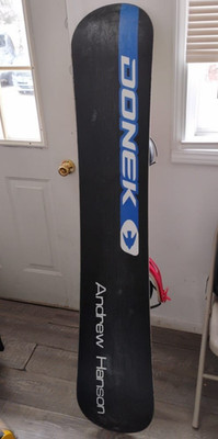 Custom Donek  161 cm Andrew Hanson with technine snowboard binding, LL Bean bag