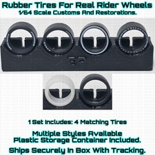 1/64 Scale Rubber Tires For Real Rider Wheel 1/64 Scale Customs Restorations Hot