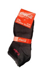 10 PAAR Coca Cola Sneaker Socken Schwarz 43-46  Neu