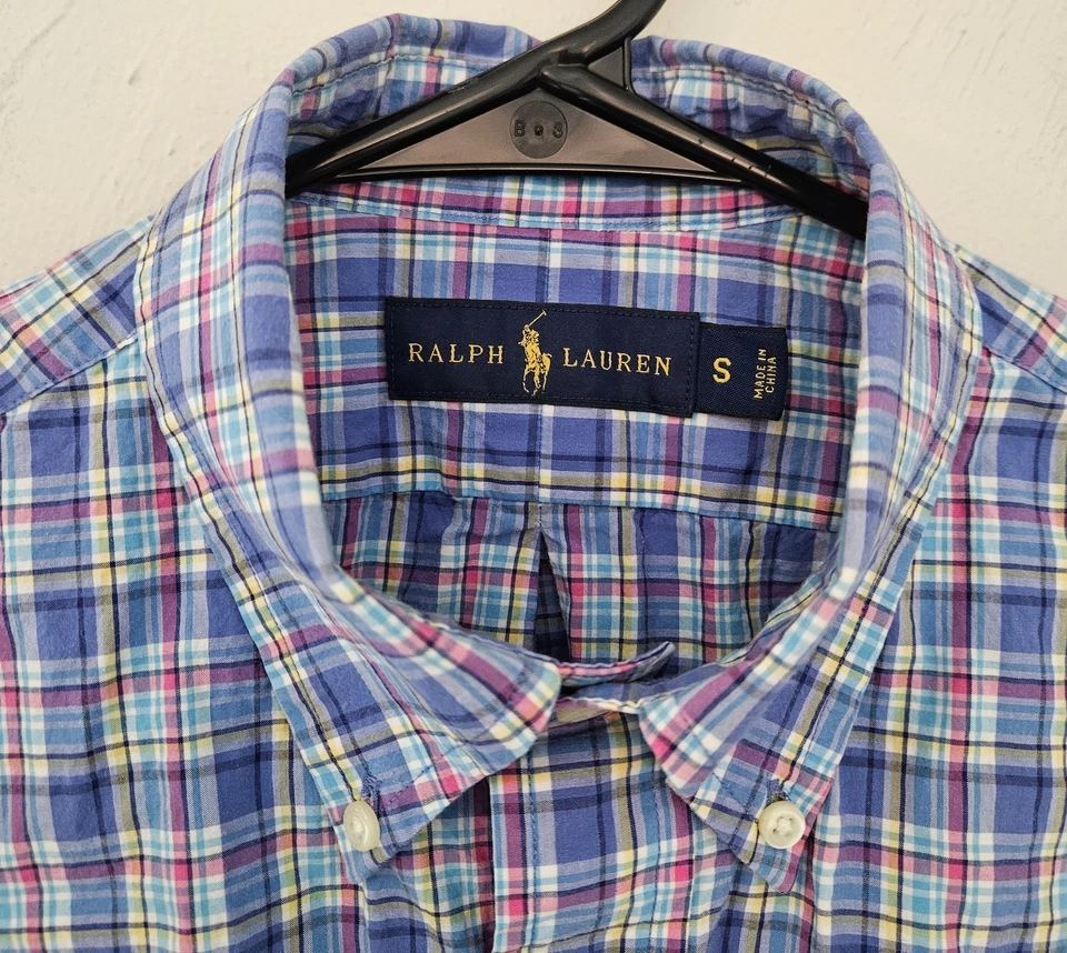 Camisa Ralph Lauren Para Hombres A Cuadros Manga Larga Con Botones Talla Pequeña Logo de Poni Foto 4 de 4