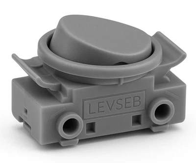 LEVSEB Einbau-Wippenschalter rund 2A 250V~ grau für Unterbau- und Küchenleuchten