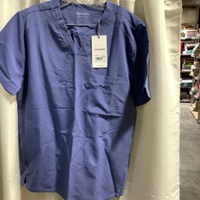 Mandala Scrubs Mens V-Neck Top 3 pocket Size Small Color Deep Periwinkle NWT
