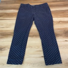 Tommy Hilfiger Polka Dot Pants Blue White Cropped Chino Size 12
