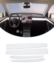 YOKOOHITECH Matte White Dash  Door Covers for Tesla Model 3 2021-2023 Model Y