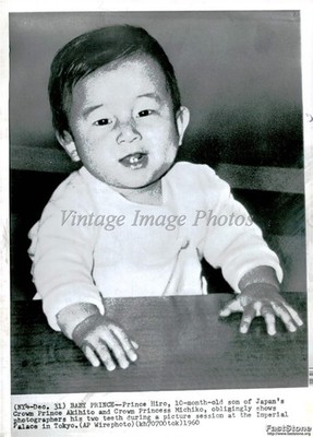 1960 Tokyo Imperial Palace Prince Hiro Crown Prince Akihito Vintage Photo 7x9