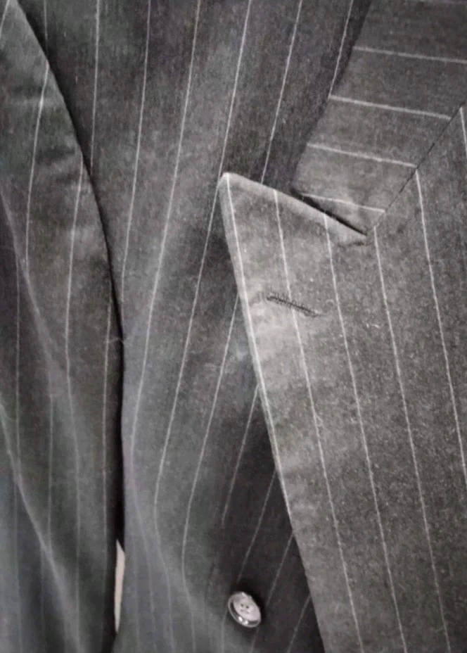 Botany 2 Piece Men's Pinstripe Suit Pants 38/30 With Cuff Jacket 38 Made In USA - Image 4 of 4