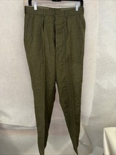 Vintage Dutch Military Wool Trousers 31x32 Olive Green Army Pants 1984