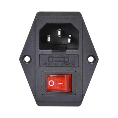 Conector Alimentación IEC320 C14 para Panel con Interruptor y Portafusible 10A - Imagen 1 de 4