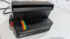 VINTAGE Polaroid One Step 600 Land Camera Black Rainbow with Strap UNTESTED