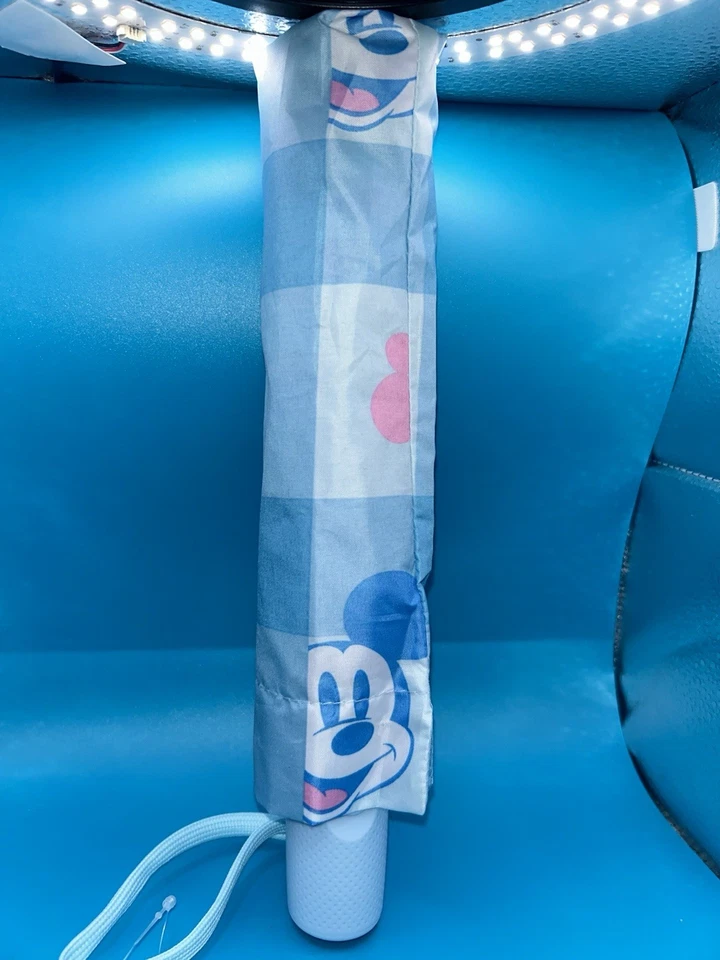 Disney Mickey Mouse Paraguas Azul Cierre Automático Compacto NUEVO Foto 2 de 4